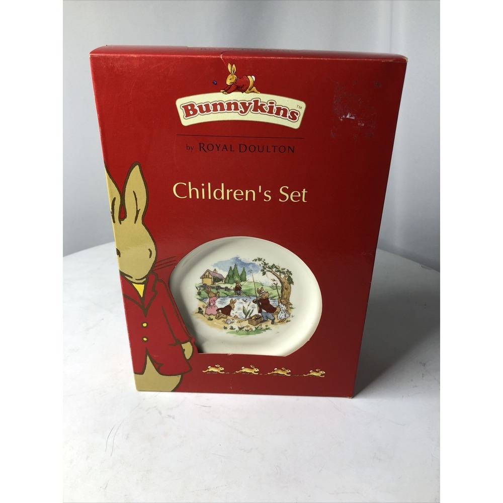 Royal Doulton Bunnykins Kids 3pc White Childrens Set Fine China Nurseryware NIB